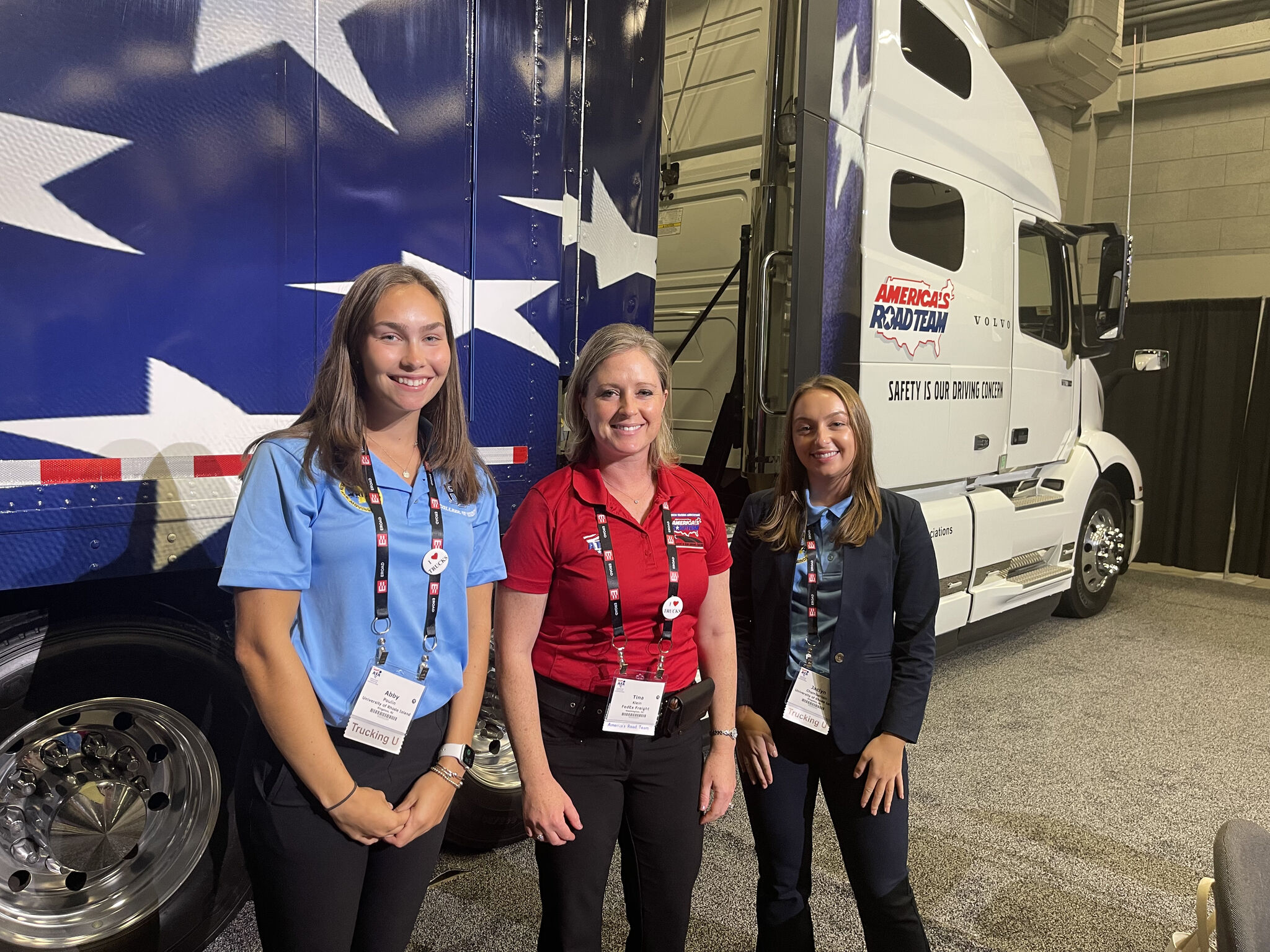Trucking U Students with America's Road Team Captain